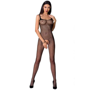 Bodystocking Sexy a Rete Aperta senza Spalline con Ricami Passion